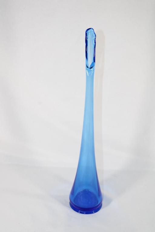 Mid-Century Blue Stretch Vase (1 of 3)