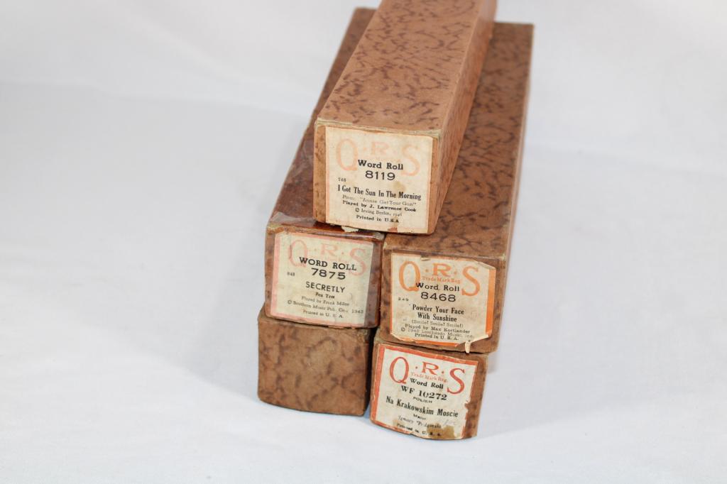 Lot of 6 Player Piano Rolls - Q.R.S. Word Roll (1 of 3)