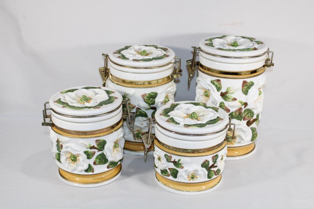 Set of Graduated Magnolia Canister Set (1 of 4)