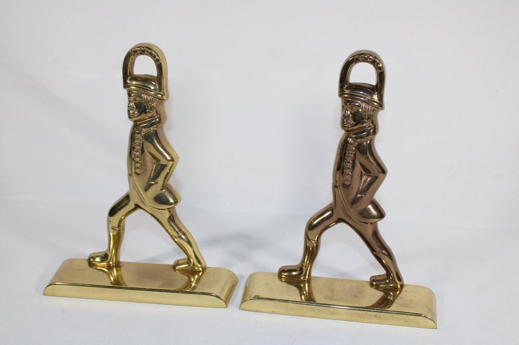 Pair of Brass Soldier Door Stops / Bookends (1 of 3)