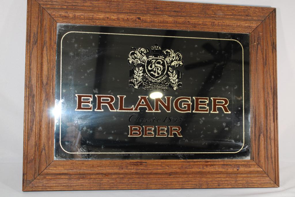 Vtg. Erlanger Mirrored Beer Sign (1 of 2)