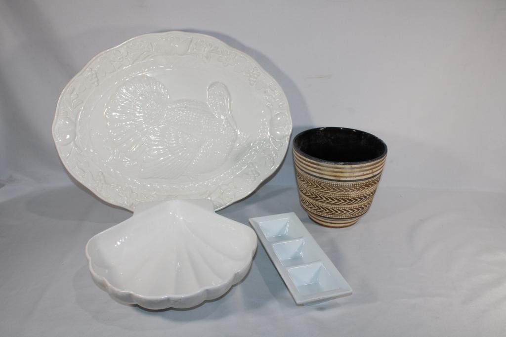 Large Turkey Platter, Shell Plate, Germany Planter (1 of 4)