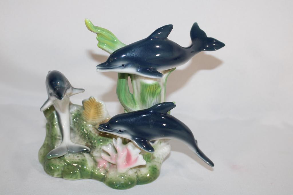 Ceramic Trio of Dolphins Figurine (1 of 3)