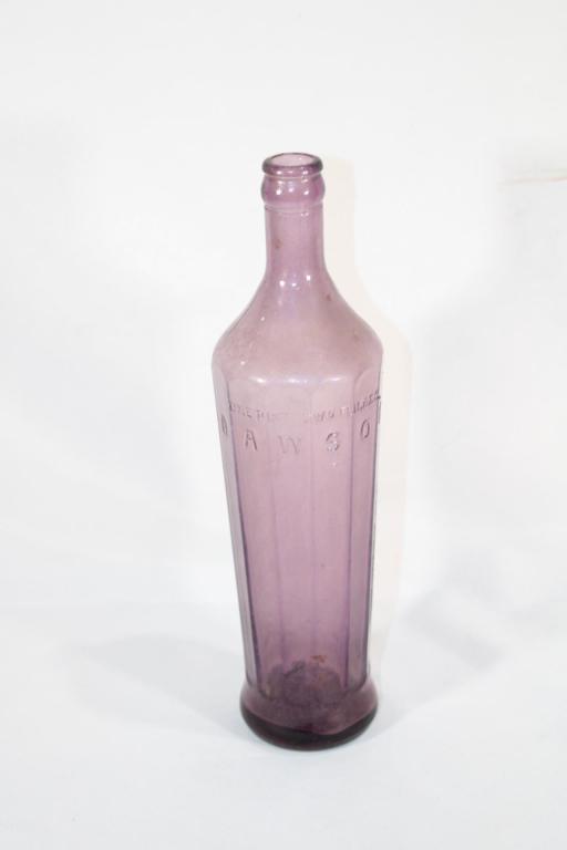 Antique Dawson Purple Vinegar Bottle: measures about 11 1/4 inches tall