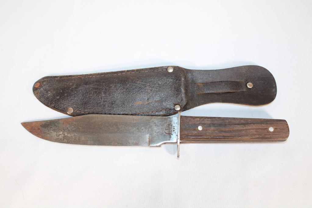 Original Bowie Knife Sabre Japan with Sheath: rust on blade as pictured,