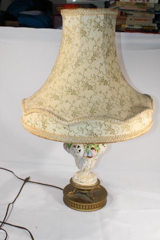 Antique Victorian Ceramic Table Lamp: measures about 29 inches tall
