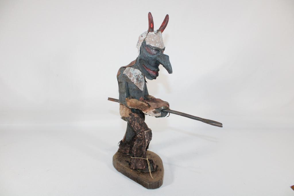 Vintage Polish Folk Art Devil Hand Carved Figure (1 of 6)