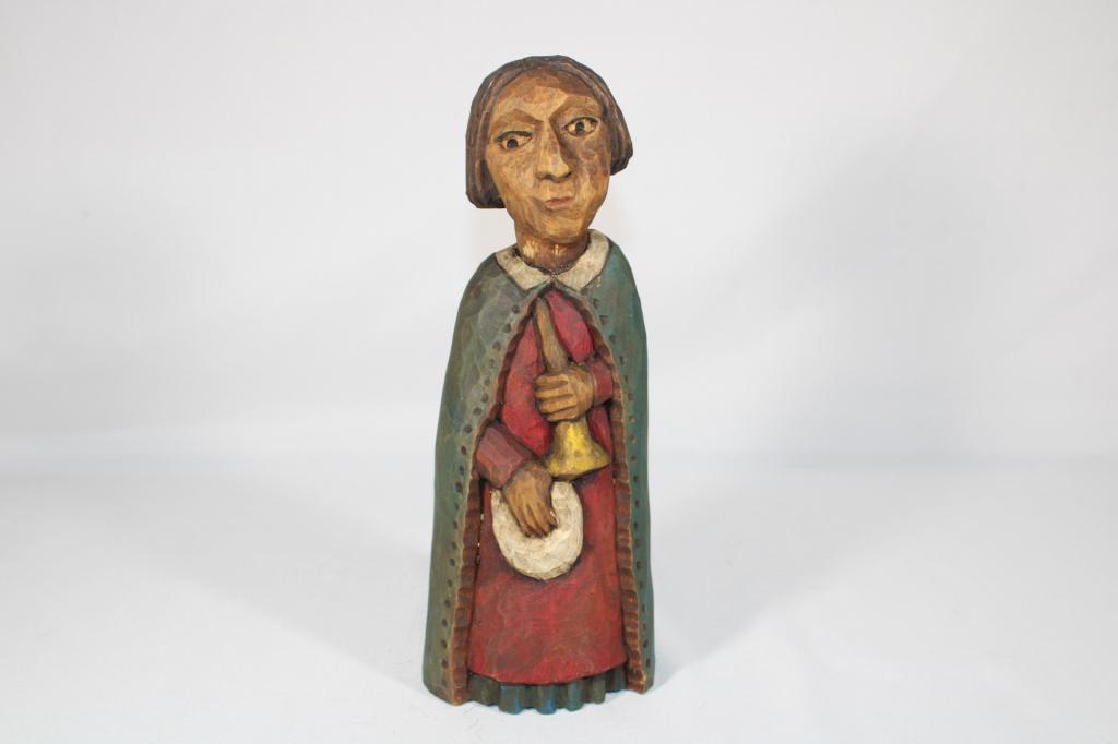 Polish Folk Art Carved Wooden Musician Statue (1 of 4)
