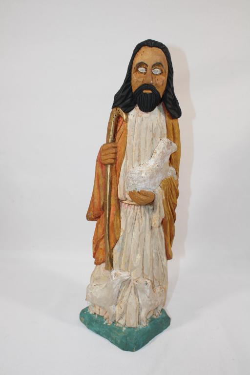 Polish Folk Art Carved Wooden Shepherd Statue (1 of 6)