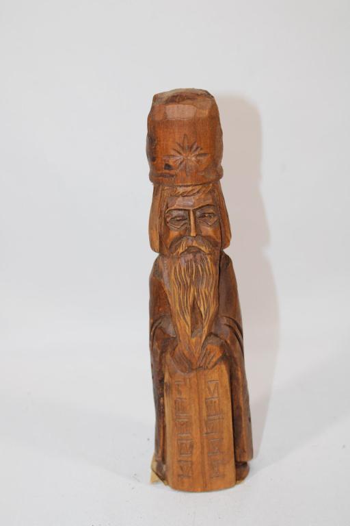 Polish Folk Art Carved Wooden Moses Statue (1 of 4)