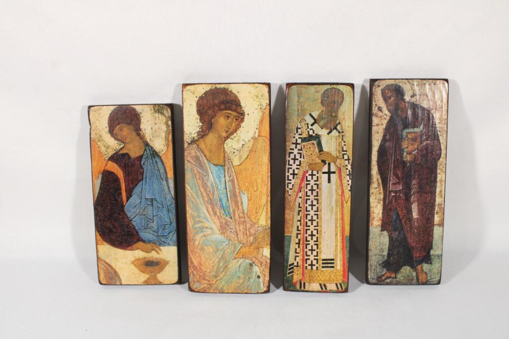 Lot of 4 Polish Icons on Boards (1 of 4)
