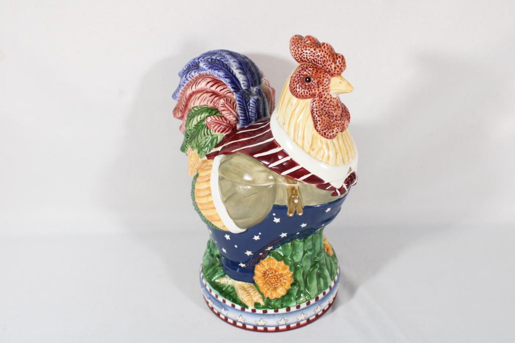 Ceramic Rooster Americana Cookie Jar (1 of 8)