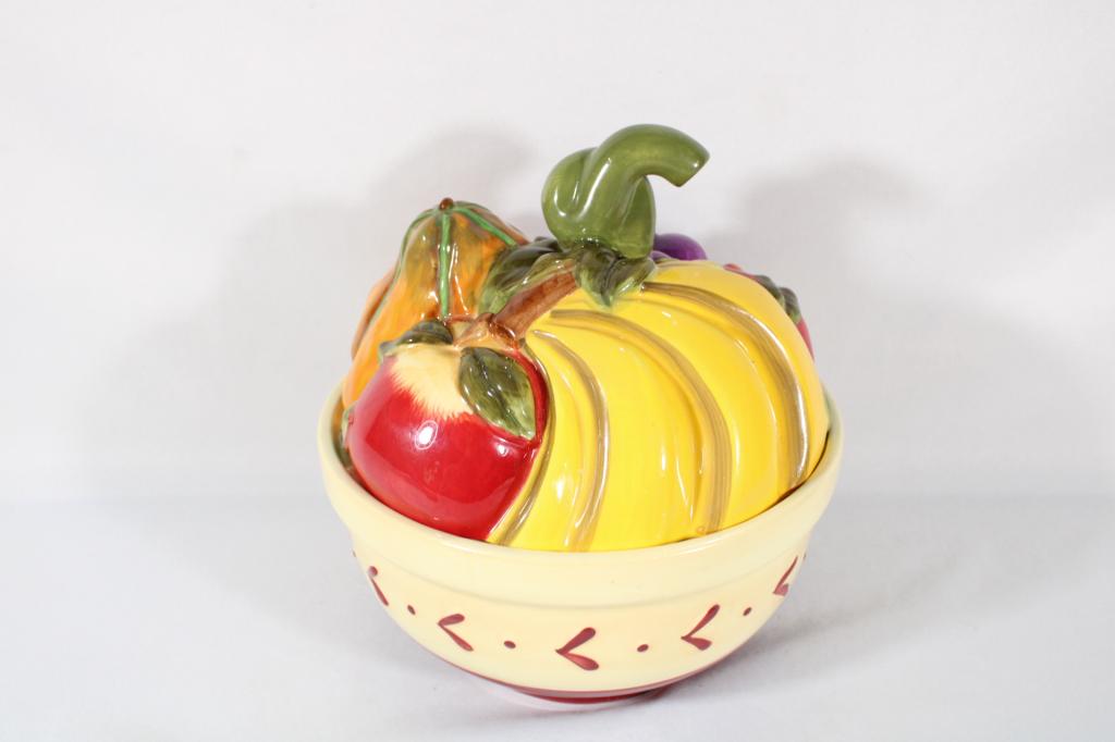 Ceramic Fruit in a Bowl Cookie Jar (1 of 7)