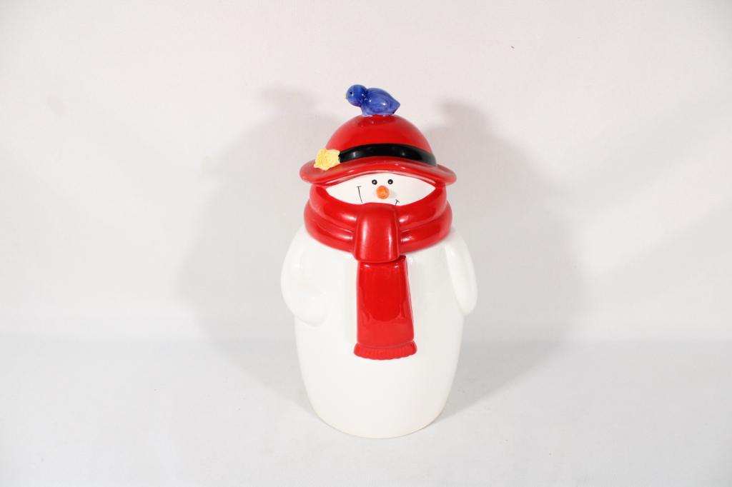 Musical Ceramic Snowman Cookie Jar (1 of 6)