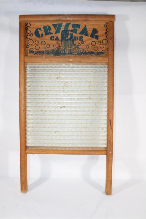 Crystal Cascade  Glass And Wood Washboard (1 of 5)