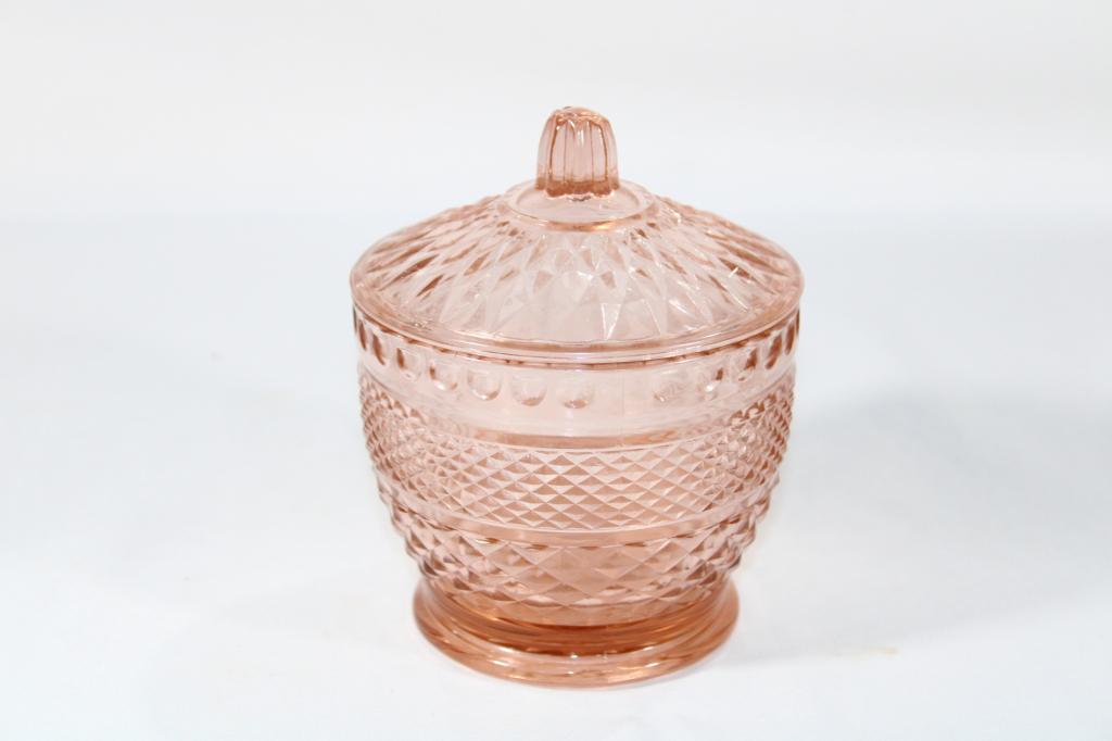 VTG KIG Indonesia Pink Depression Powder jar: good overall as pictured