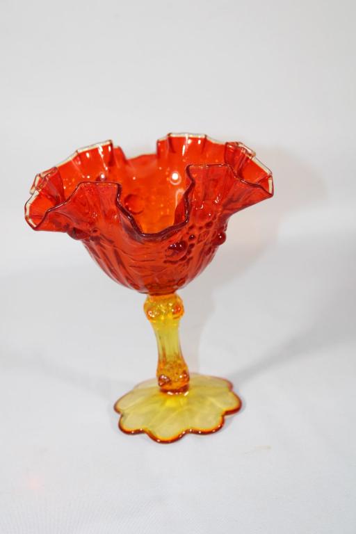 Fenton Amberina Pedestal Compote Ruffle Candy Dish (1 of 5)