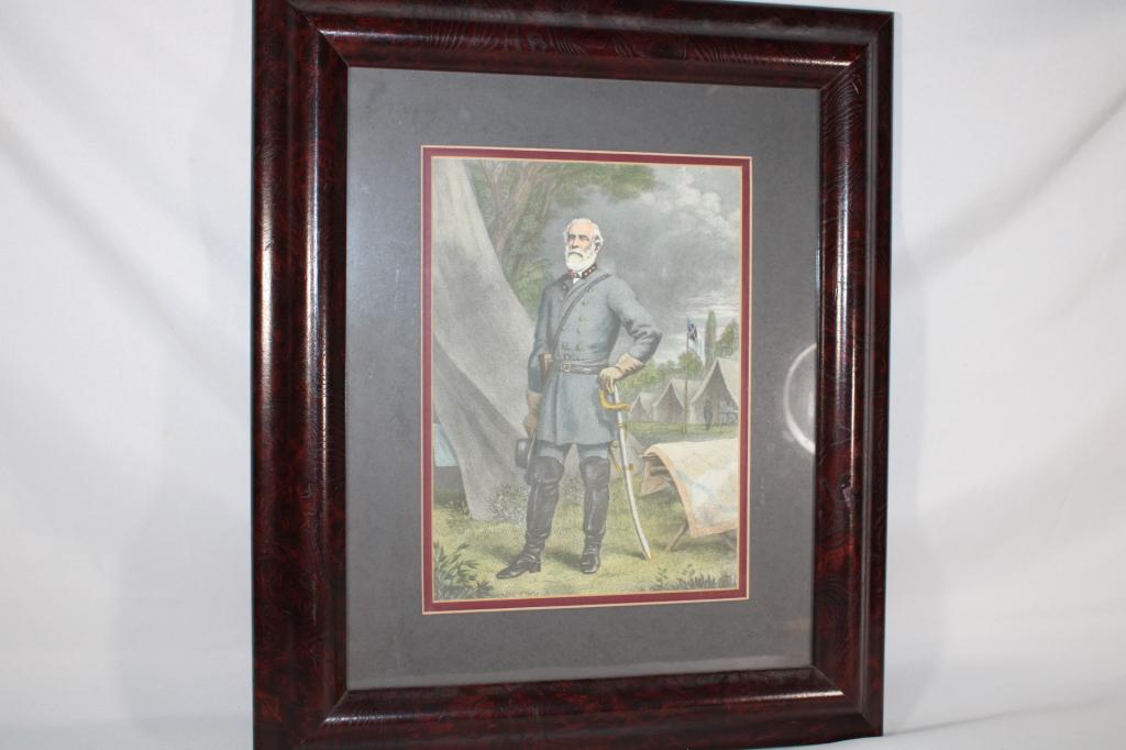Framed Print of Robert E Lee: Good overall as pictured. Measures about 16.5" x 19.5".