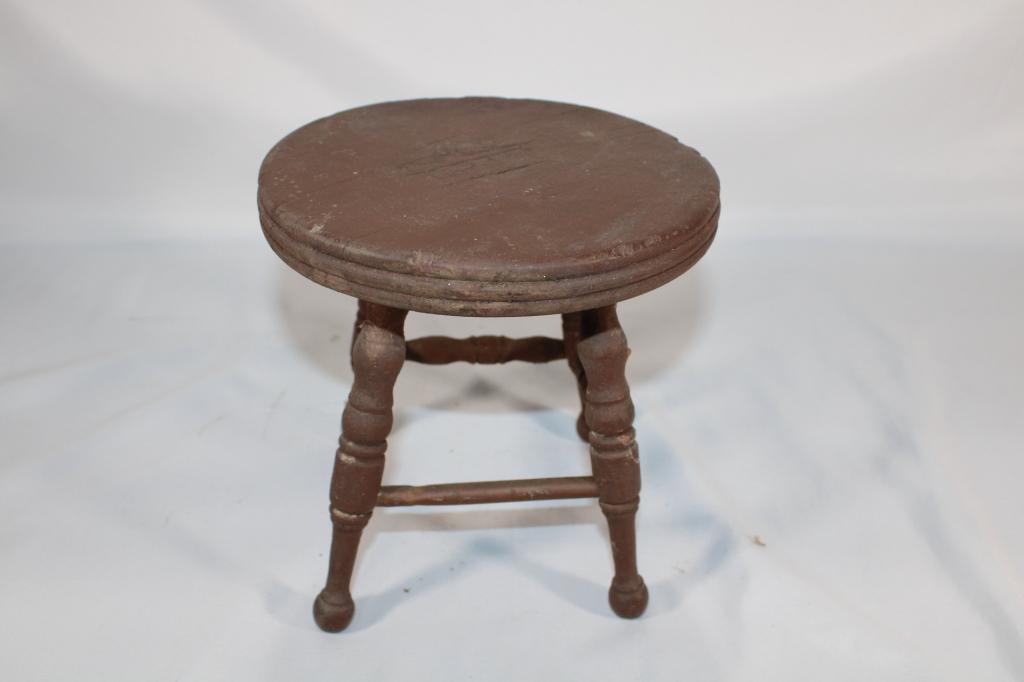Small Wood Painted Stool (1 of 3)