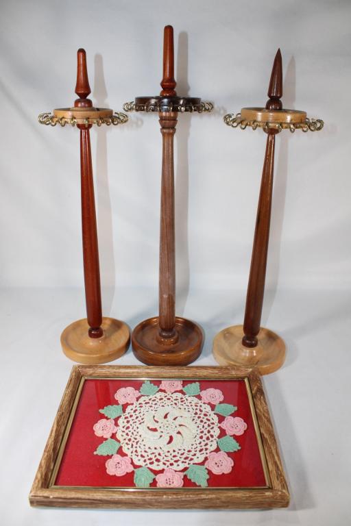 Lot of 3 Necklace Displays and a Framed Linen (1 of 4)