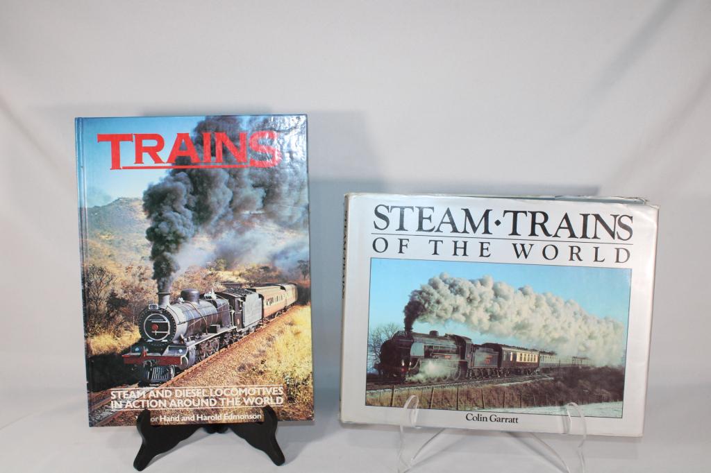 Lot of 2 Steam and Diesel Locomotive Train Books: Good overall as pictured.