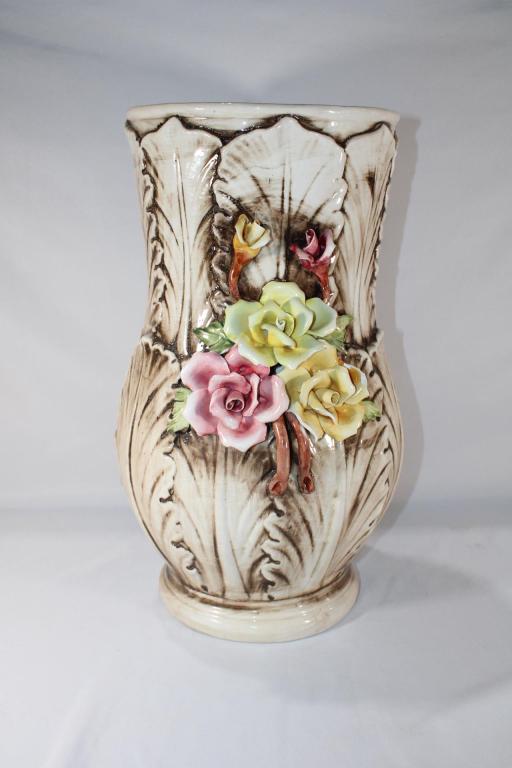 Capodimonte Porcelain Umbrella Stand: been repaired. Measures about 14" tall. *Please view photos closely to see any imperfections. The delicate nature of these Overall good as pictured. Measures about 14" tall. *Please view photos closel