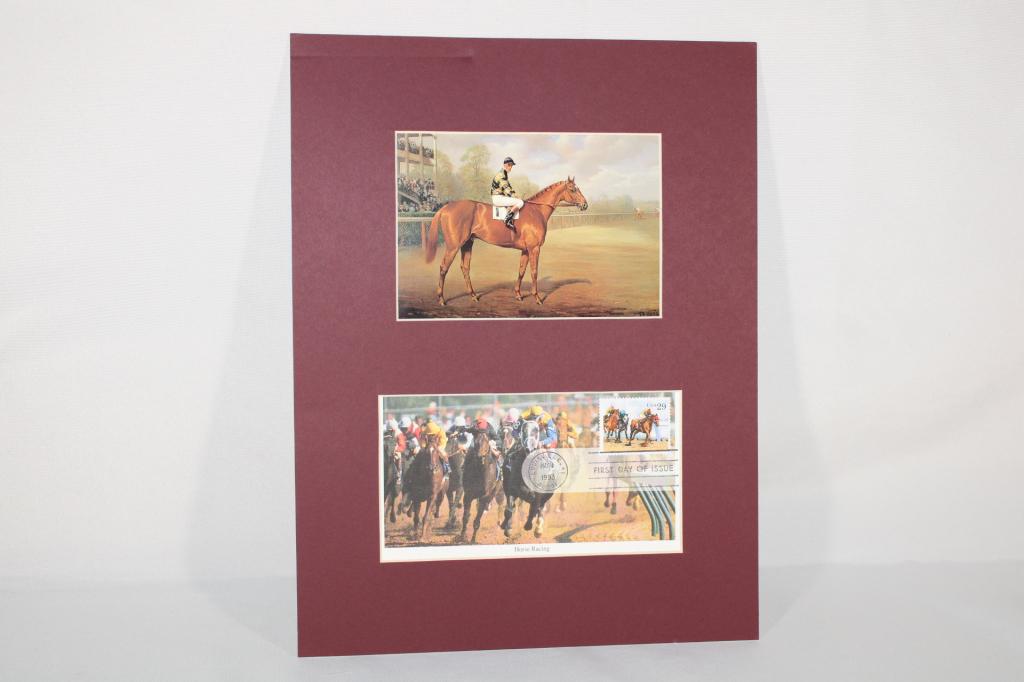 Matted Photo Man O' War & First Day Stamp (1 of 2)