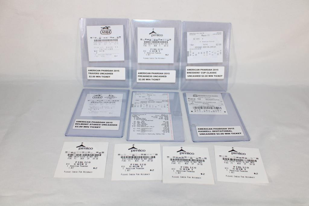 Mix Lot of Horse Betting Tickets American Pharoah (1 of 3)