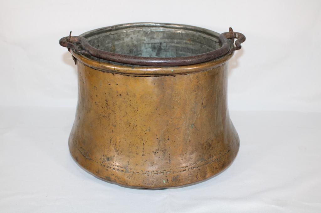 Antique Copper Kettle w/ Wrought Handle (1 of 3)