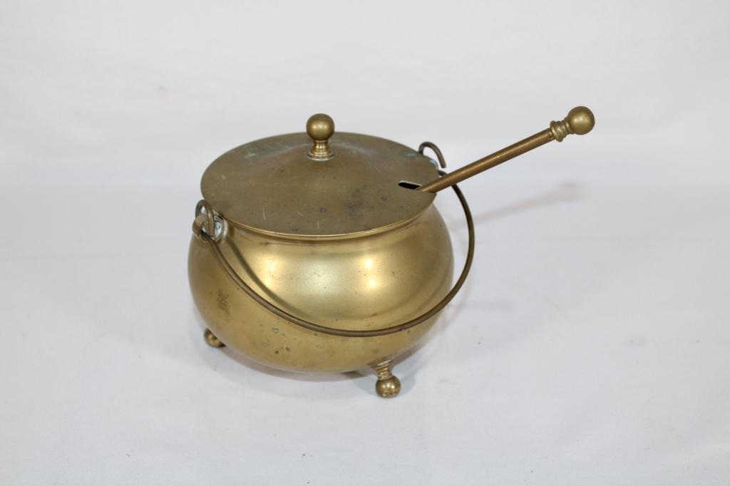Vintage Brass Smudge Pot w/ Pumice Wand (1 of 3)