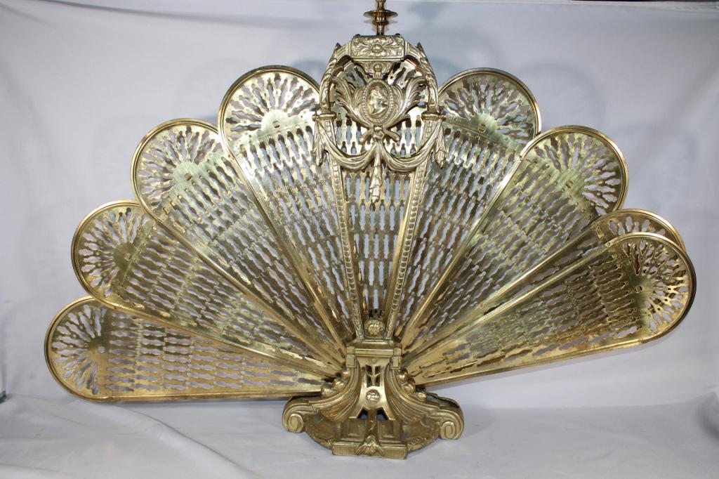 Vintage Brass Peacock Fireplace Screen (1 of 4)