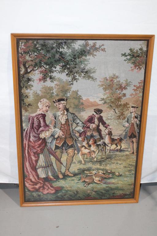 Large Framed Tapestry Hunting Scene (1 of 3)