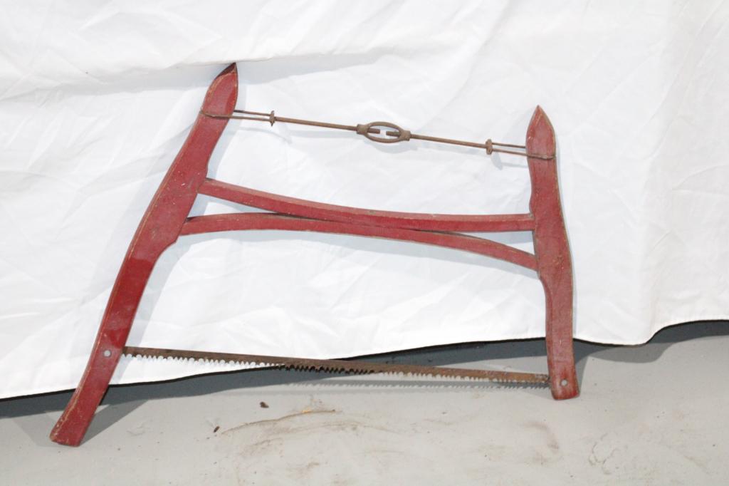 Red Antique Cross Cut Buck Saw (1 of 3)