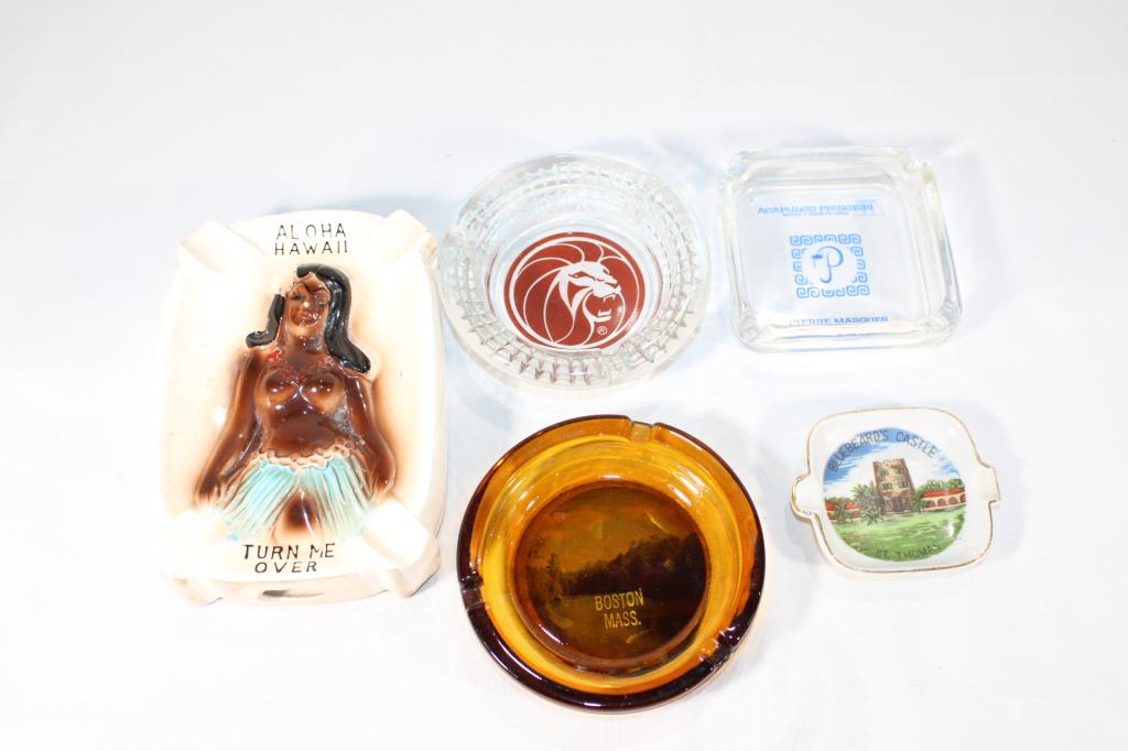 Lot of 5 Vintage Ashtrays- Hawaii, Acapulco etc (1 of 6)