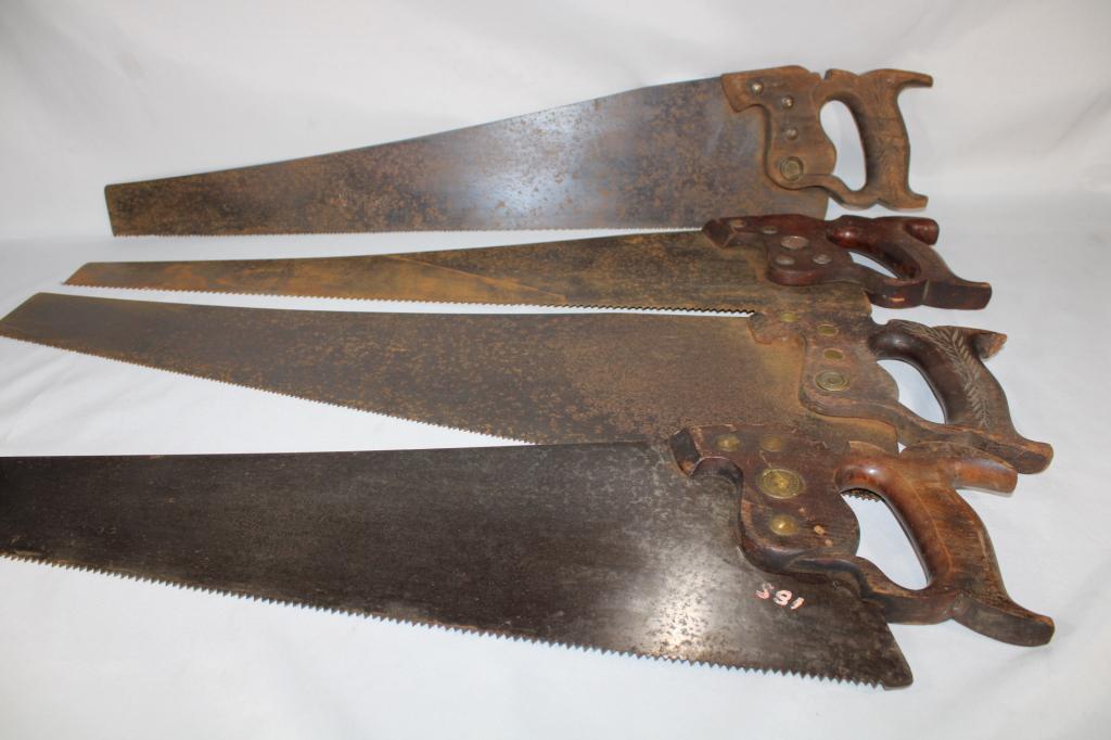 Lot of 4 Warranted Superior Crosscut Hand Saw (1 of 4)
