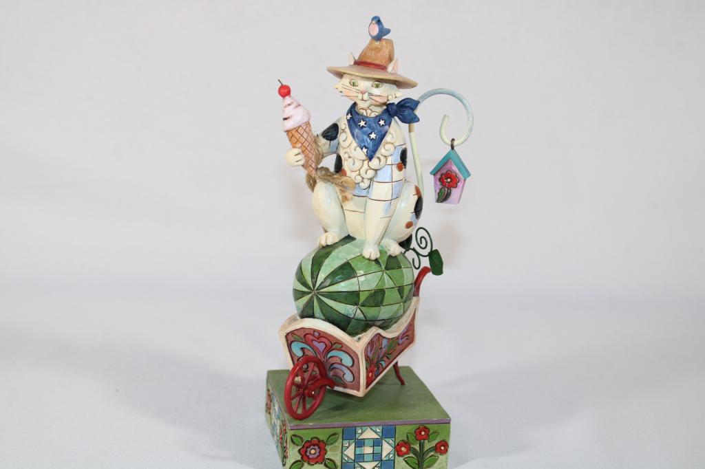 Jim Shore - Summer's Delight Cat Figurine: measures about 8 inches tall