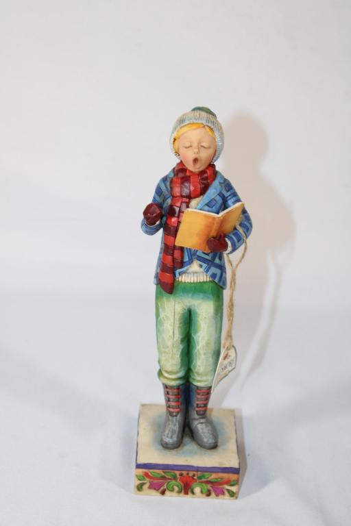 Jim Shore Love and Joy Come True, Christmas: Love and Joy Come to You And to You Glad Christmas Too, measures about 10 1/2 inches tall