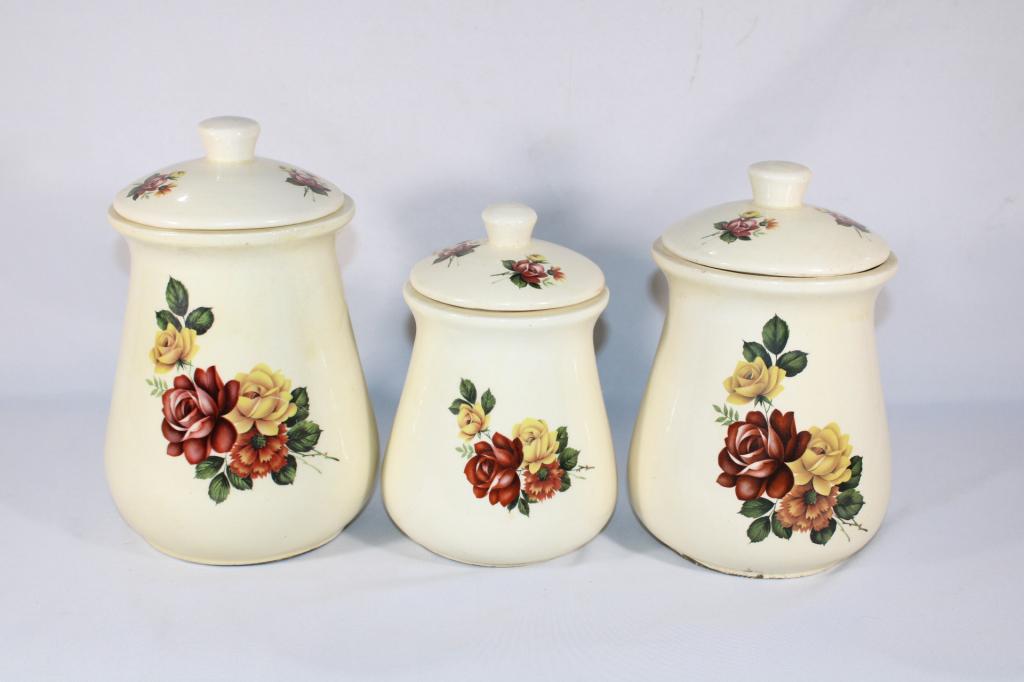 Trio of Floral Kitchen Canister Set (1 of 4)