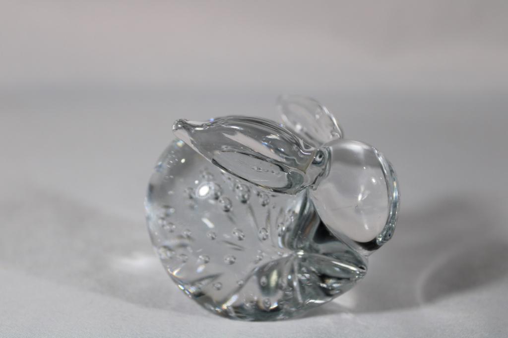 Controlled Bubble Glass Rabbit Figurine: good overall as pictured