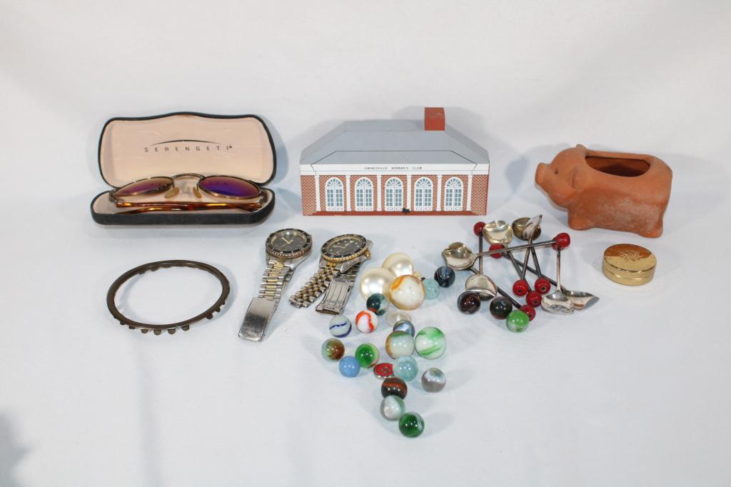 Misc Lot of Knick-Knacks- Cherry Spoons, Sunglass: good overall as pictured
