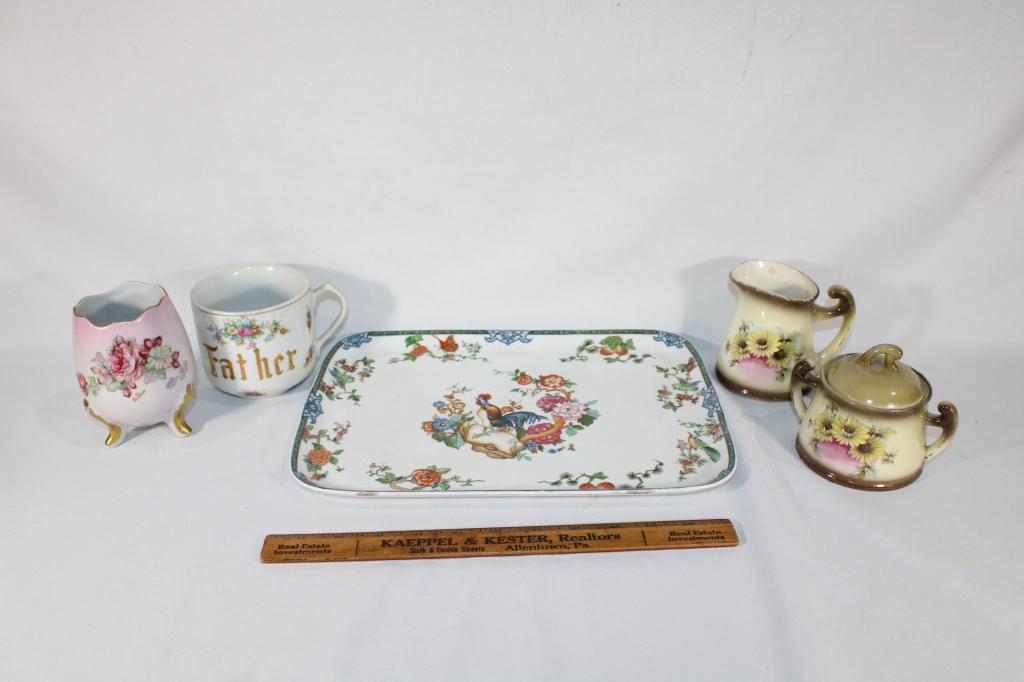 Vintage Austria Plate, Sugar, Creamer, etc. (1 of 9)