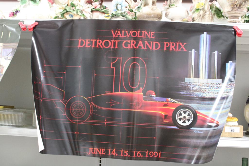 Lot of Vintage Detroit Grand Prix Racing Posters: good overall as pictured