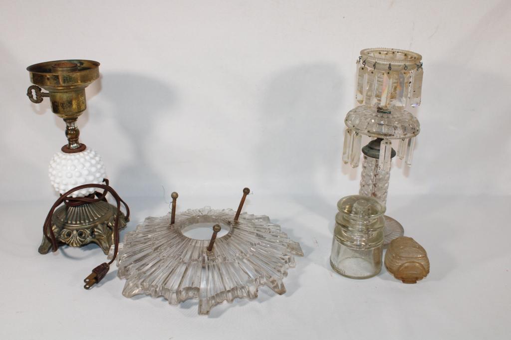 Crystal Candle Holder, Lamp Parts, etc (1 of 4)