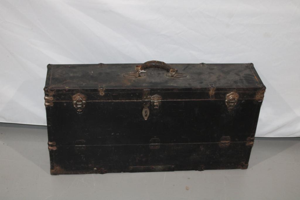 Antique Black Leather Tool Box (1 of 1)