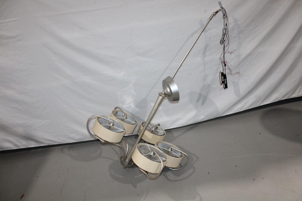 MCM Style Long Drop Hanging Chandelier (1 of 3)