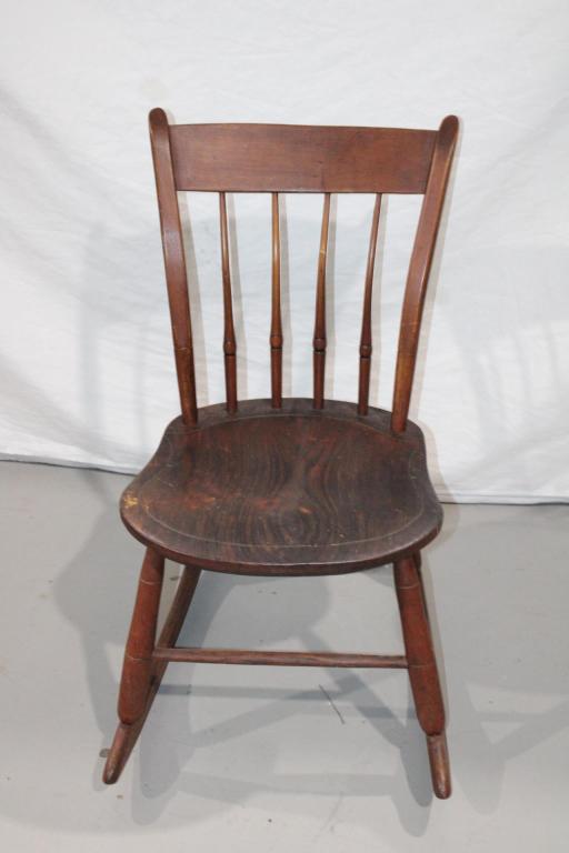 Vintage Wood Childs Rocking Chair: Good overall as pictured.