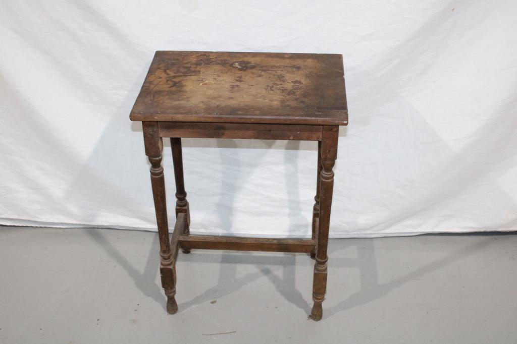 Small Wood Rectangle Side Table (1 of 3)