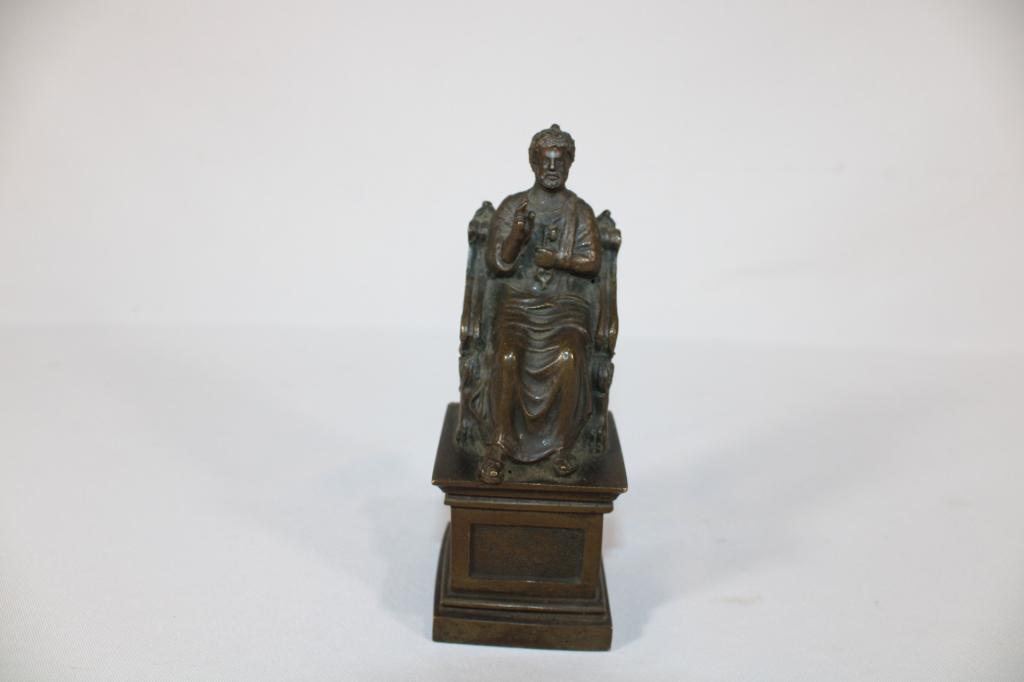 Vintage Metal Statue -St. Peter with Key To Heaven (1 of 4)