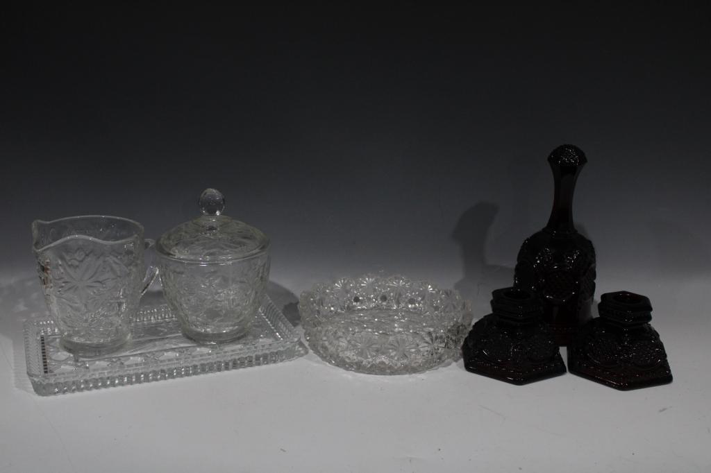 Ruby Red Candle Holders, Bell; Glass Sugar etc (1 of 2)