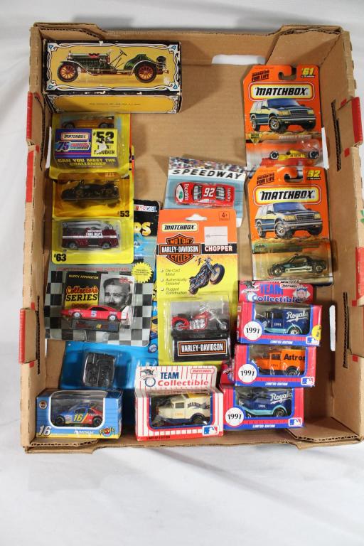 Large lot of Toy Cars in Blister Backs-Matchbox+: Good overall as pictured.